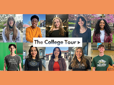 Collage of students who start in The College Tour