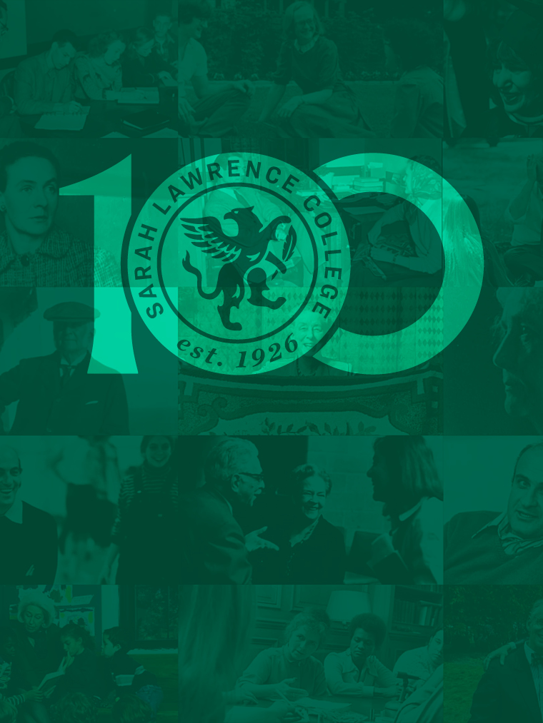 SLC100 logo over photo collage of people from the College's history