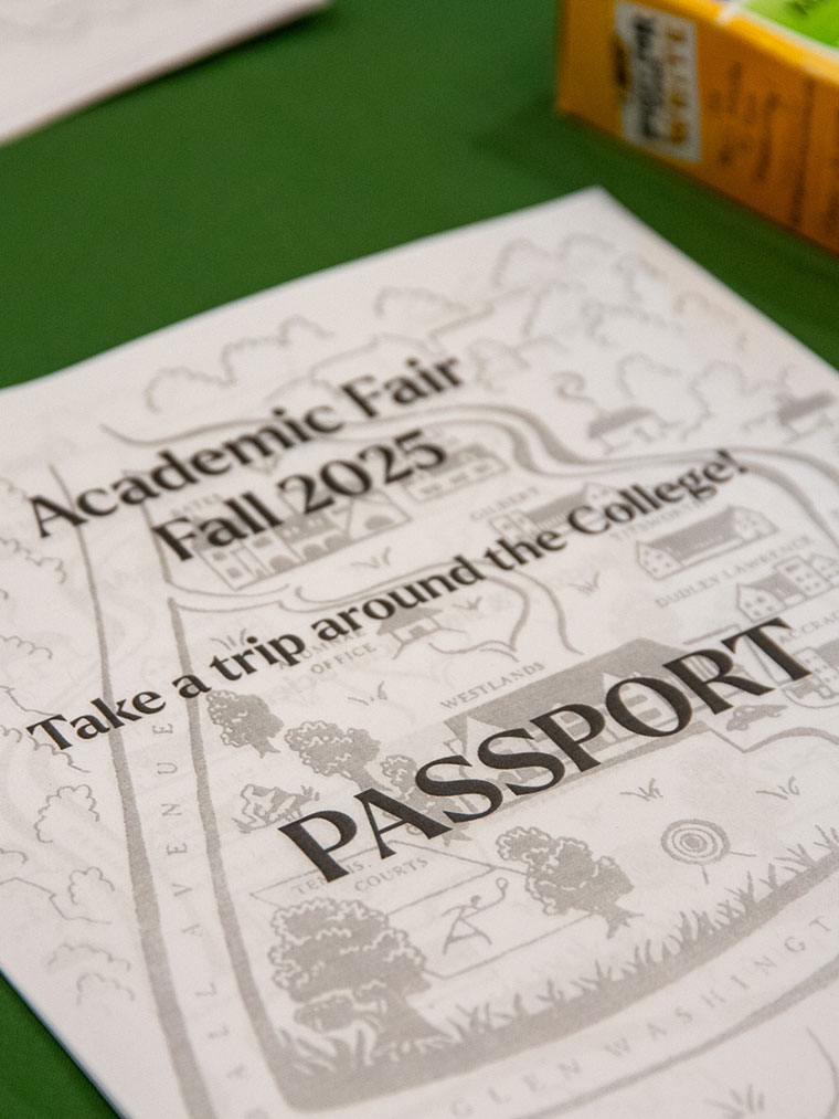 Piece of paper that says, "Take a trip around the college!"