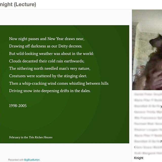 Sometimes class visitors become guest stars. Literature faculty member Gillian Adler’s 🐶 Hunter took a special interest in a discussion about Sir Gawain and the Green Knight. Rest assured, he is handling his fame with aplomb. #sarahlawrencetogether #sarahlawrencecollege