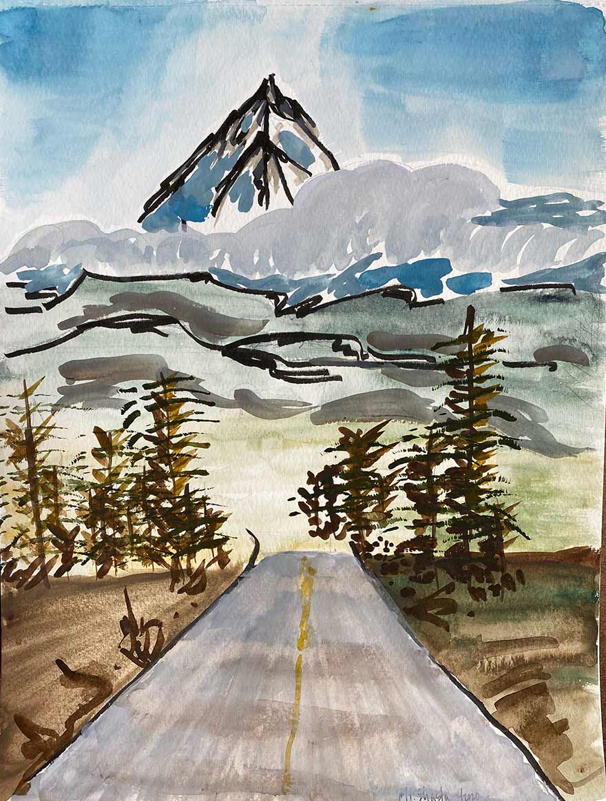 Painting Road to Mt. Shasta