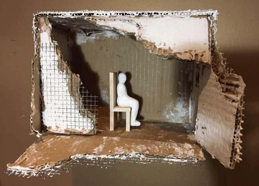 Art Installation, Dwelling IV with seated figure