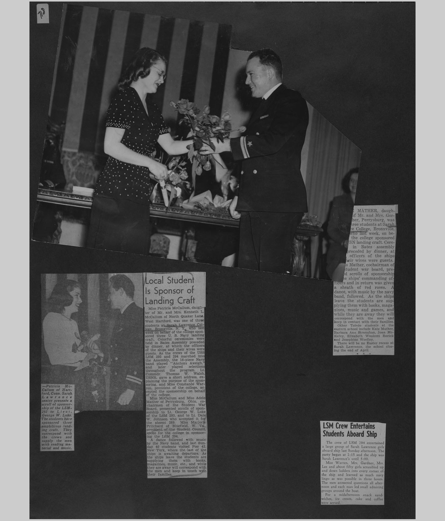 A large image of a page in the scrapbook