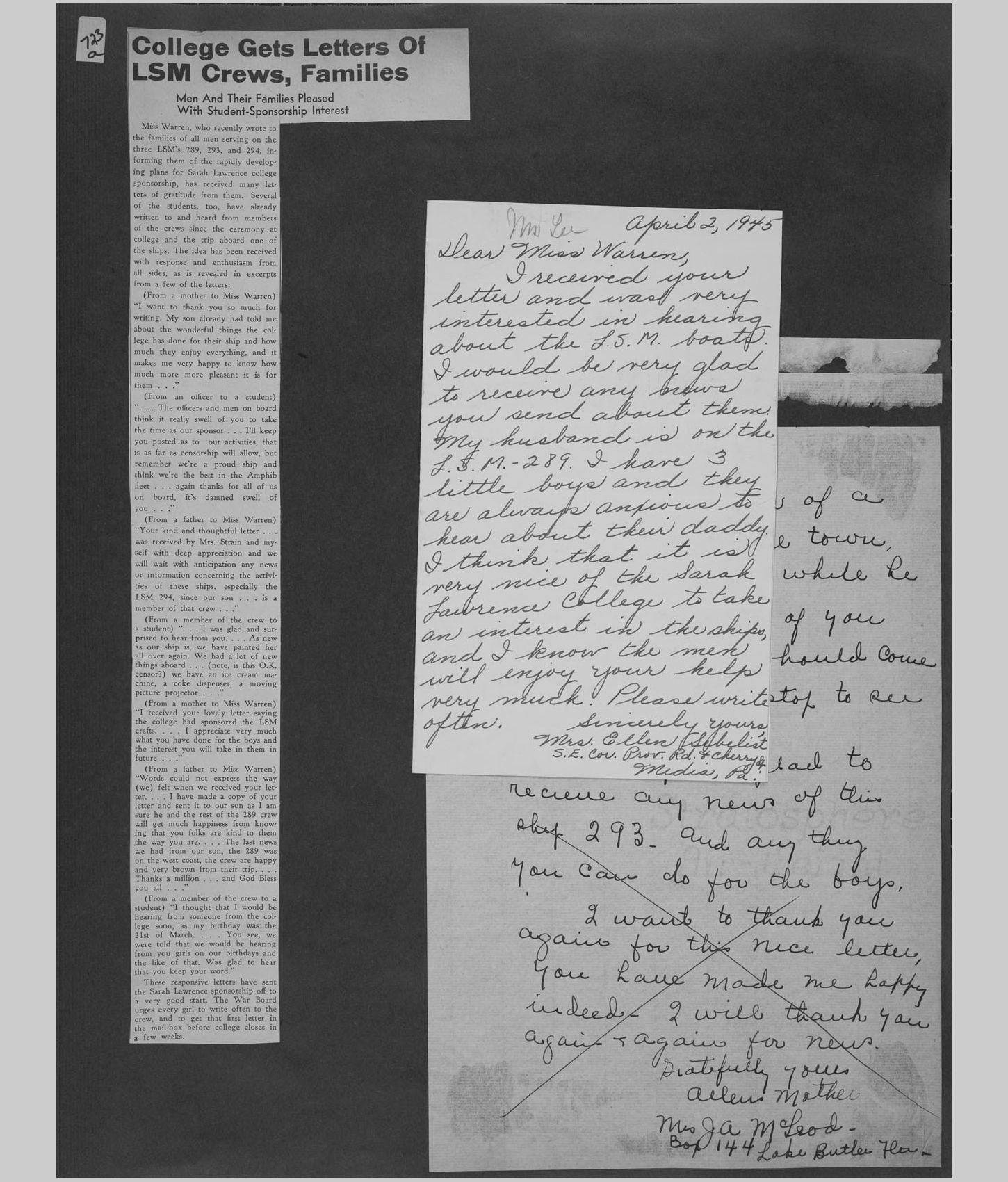 A large image of a page in the scrapbook