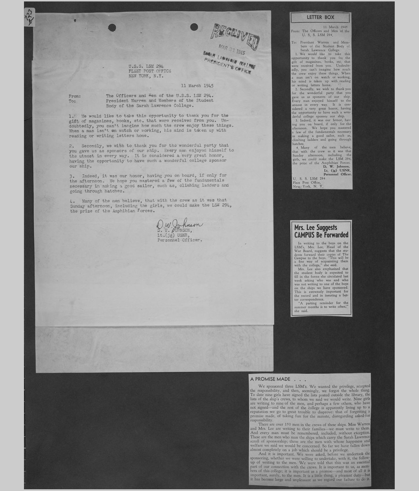 A large image of a page in the scrapbook