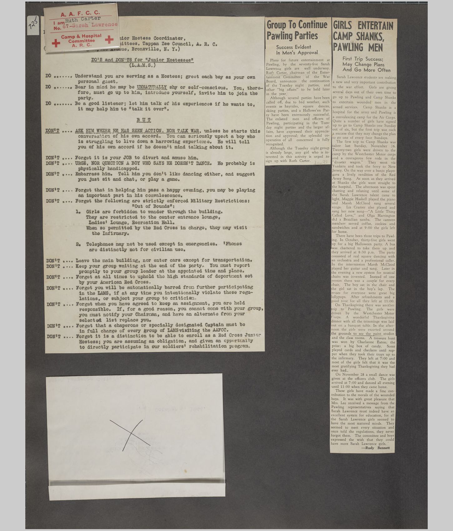 A large image of a page in the scrapbook