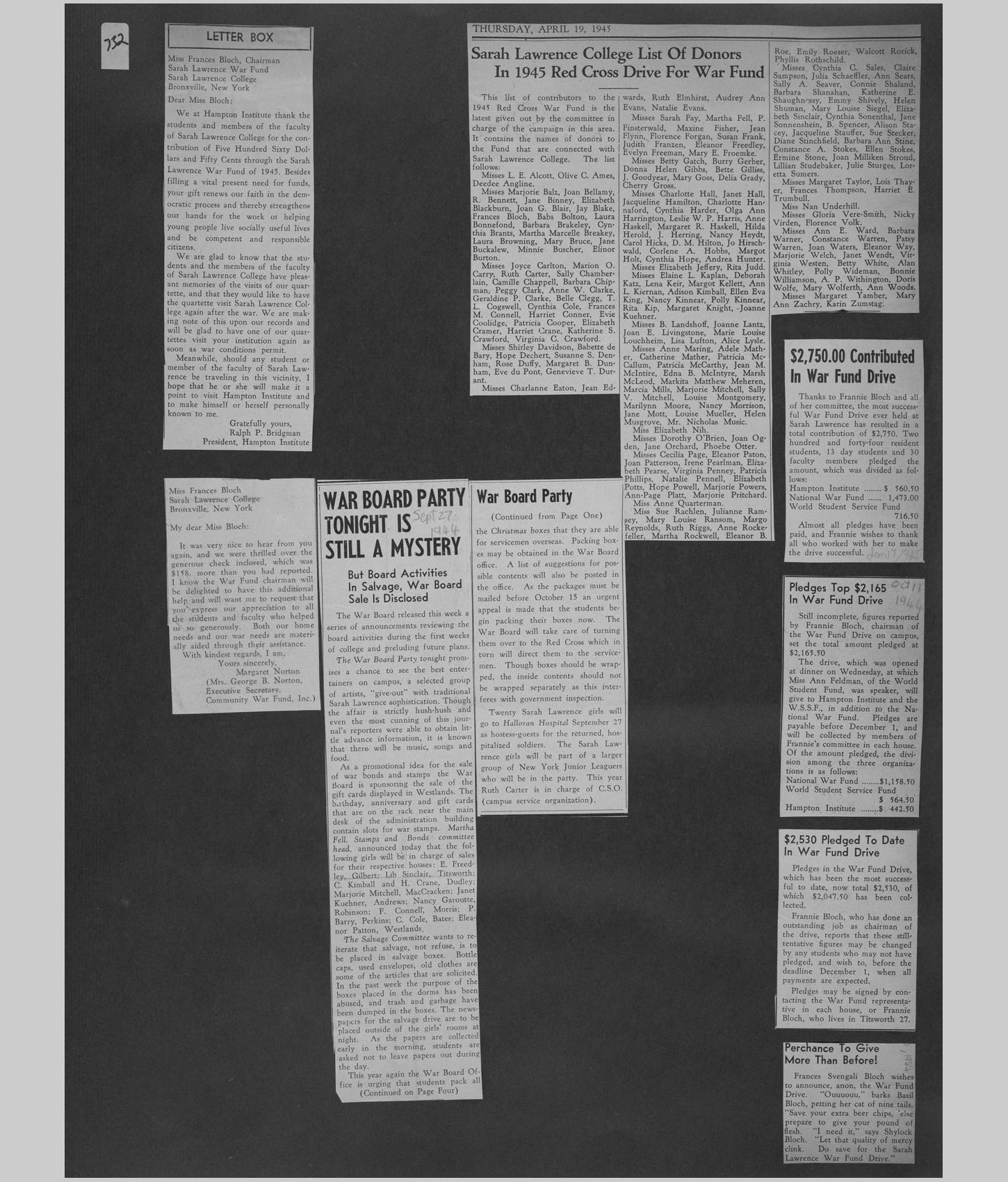 A large image of a page in the scrapbook