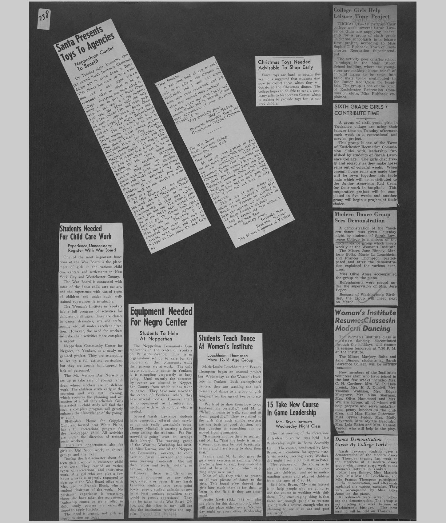 A large image of a page in the scrapbook