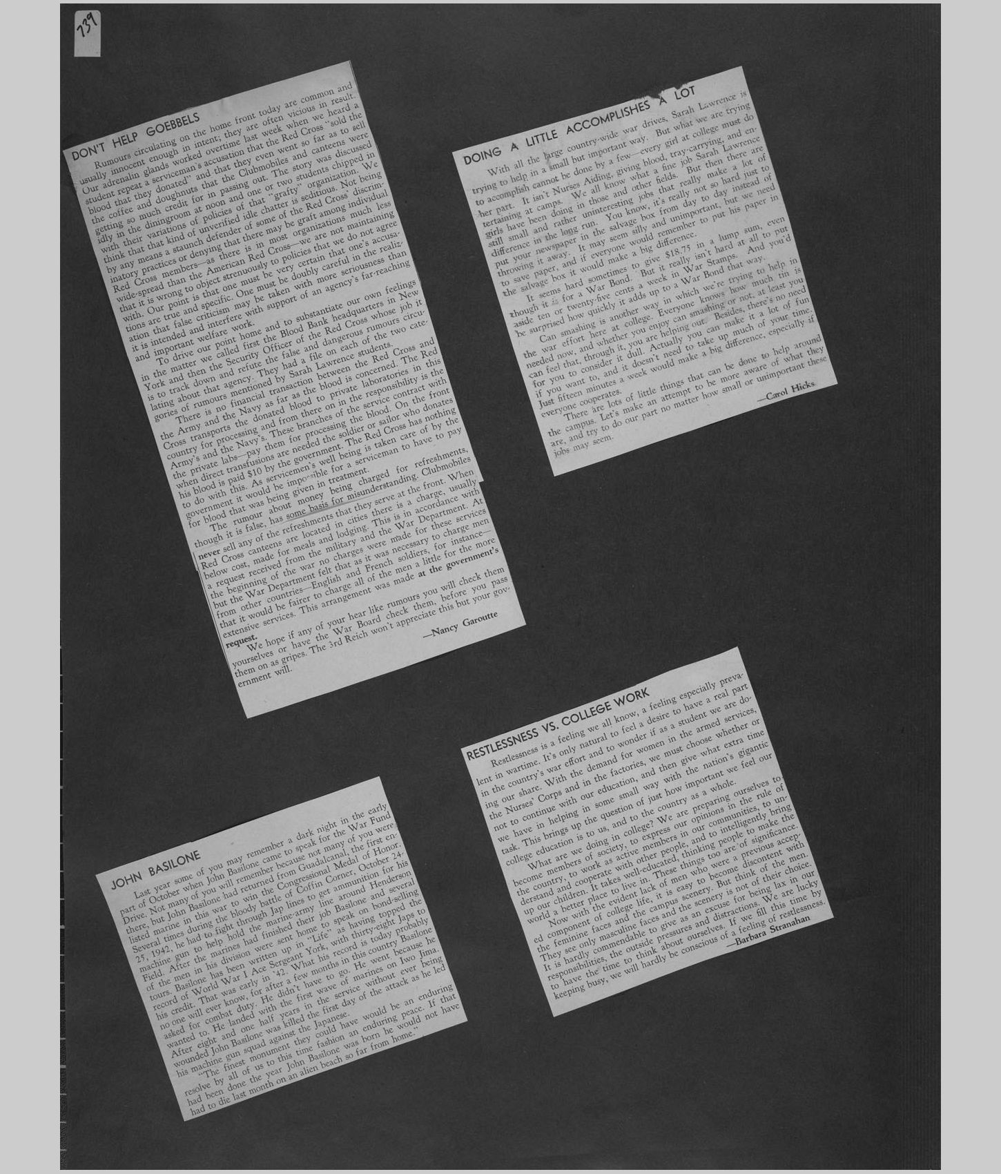 A large image of a page in the scrapbook