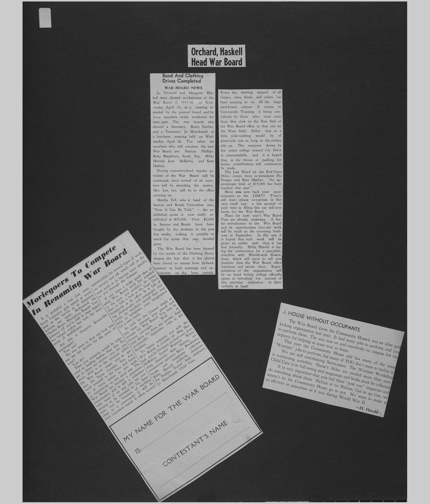 A large image of a page in the scrapbook