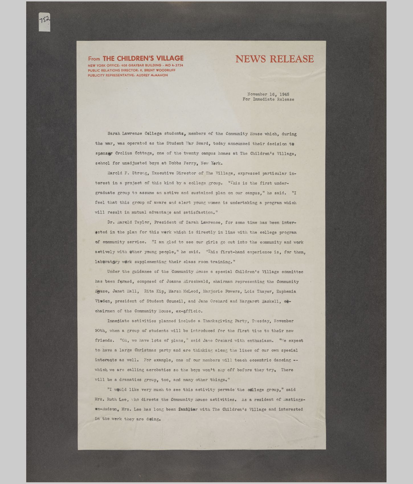 A large image of a page in the scrapbook