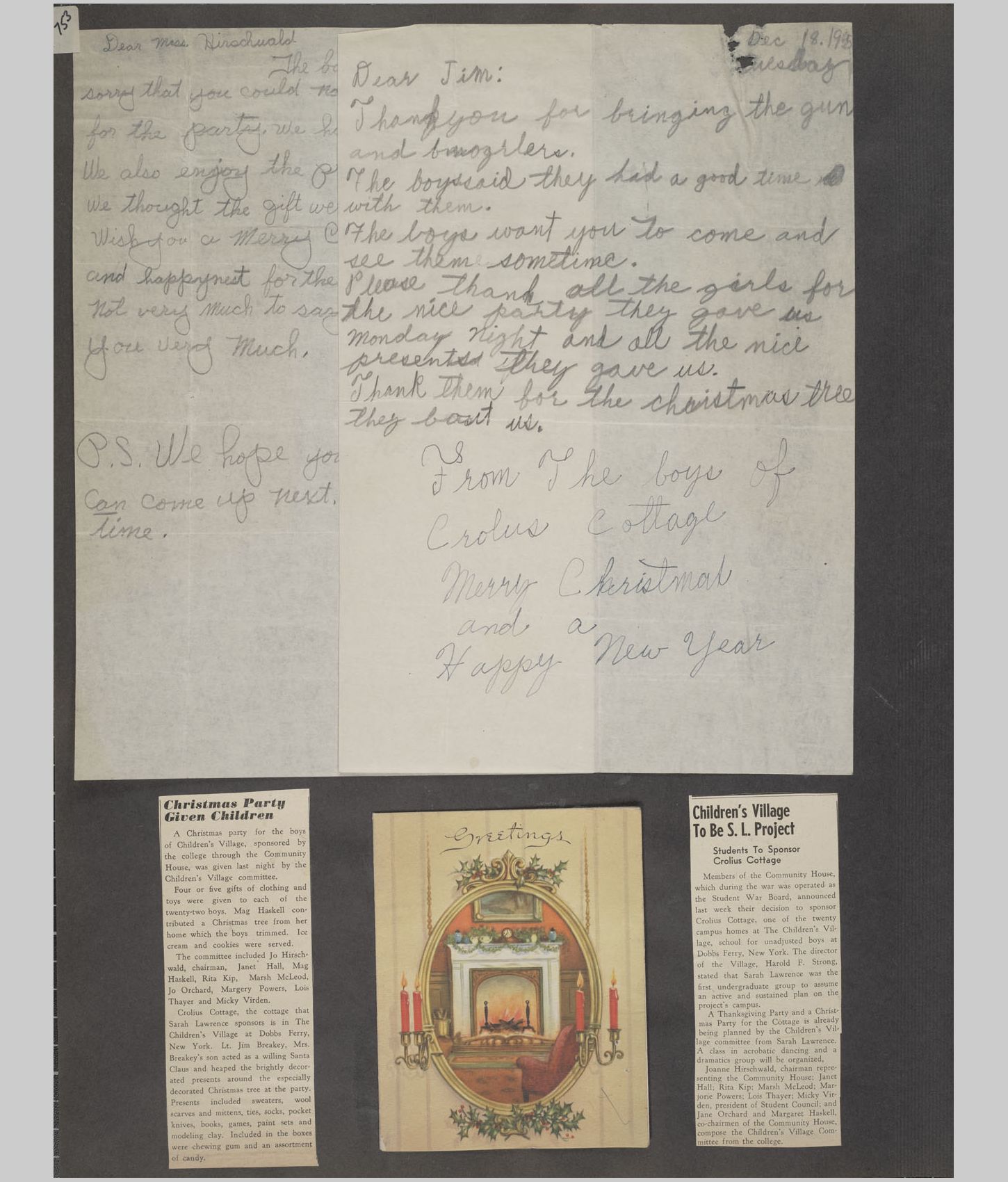 A large image of a page in the scrapbook