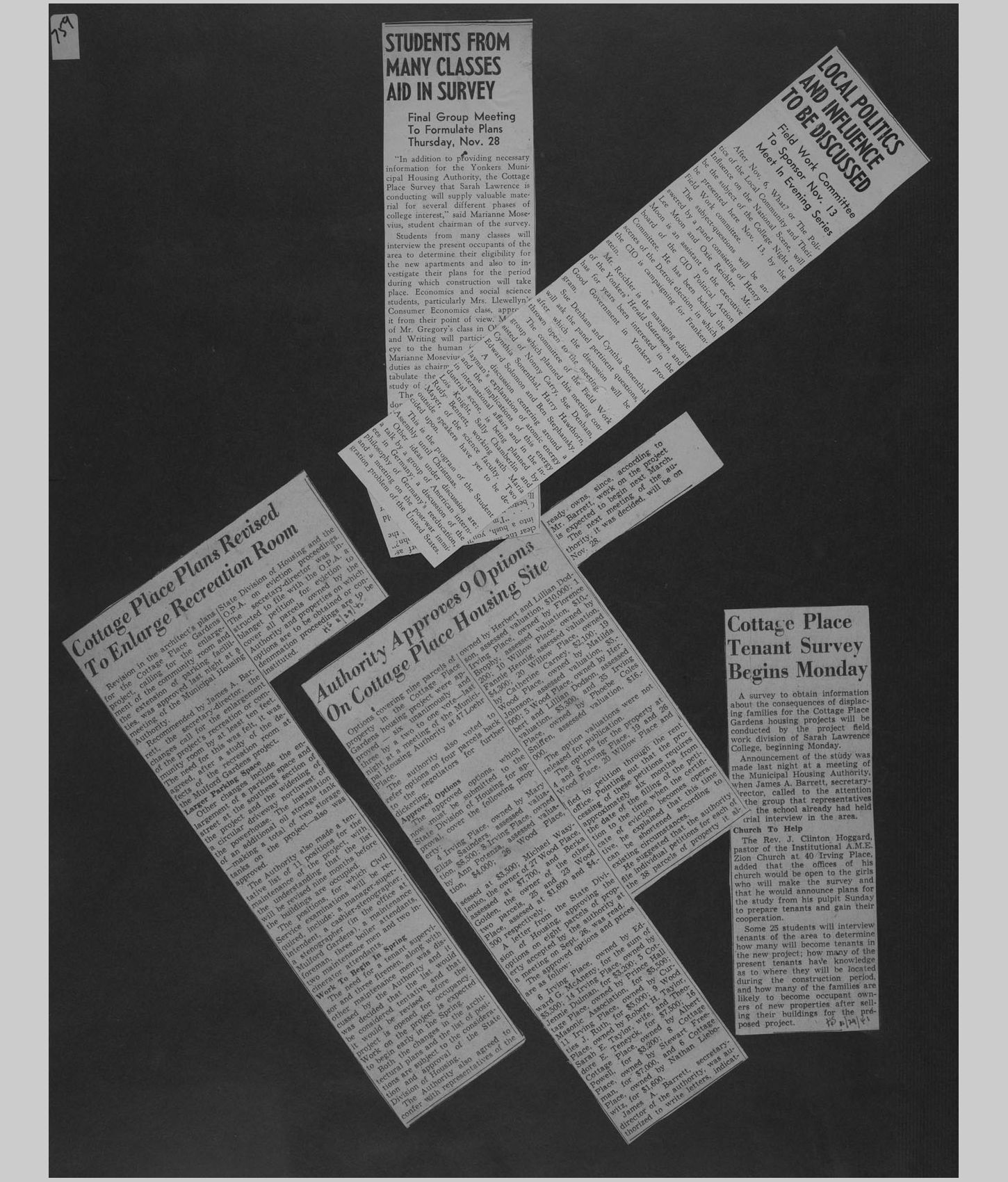 A large image of a page in the scrapbook