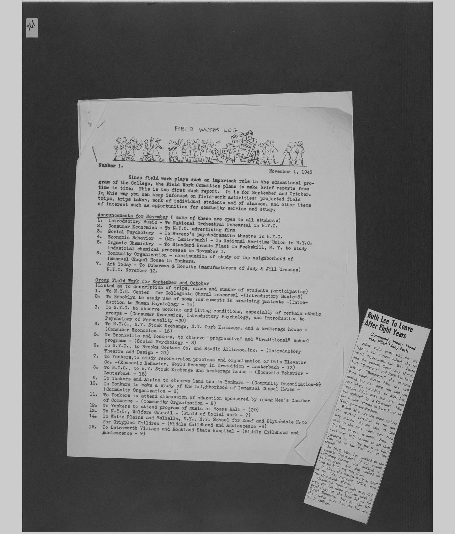 A large image of a page in the scrapbook