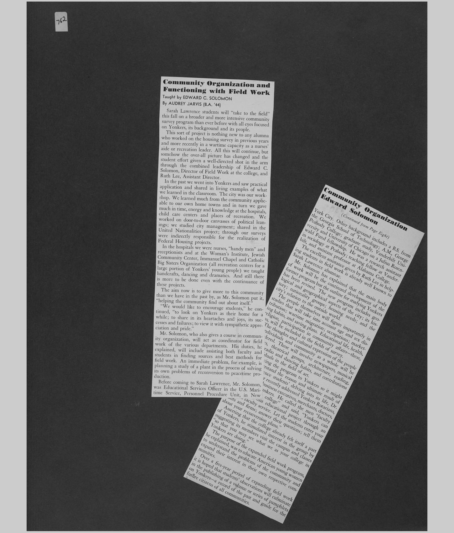 A large image of a page in the scrapbook