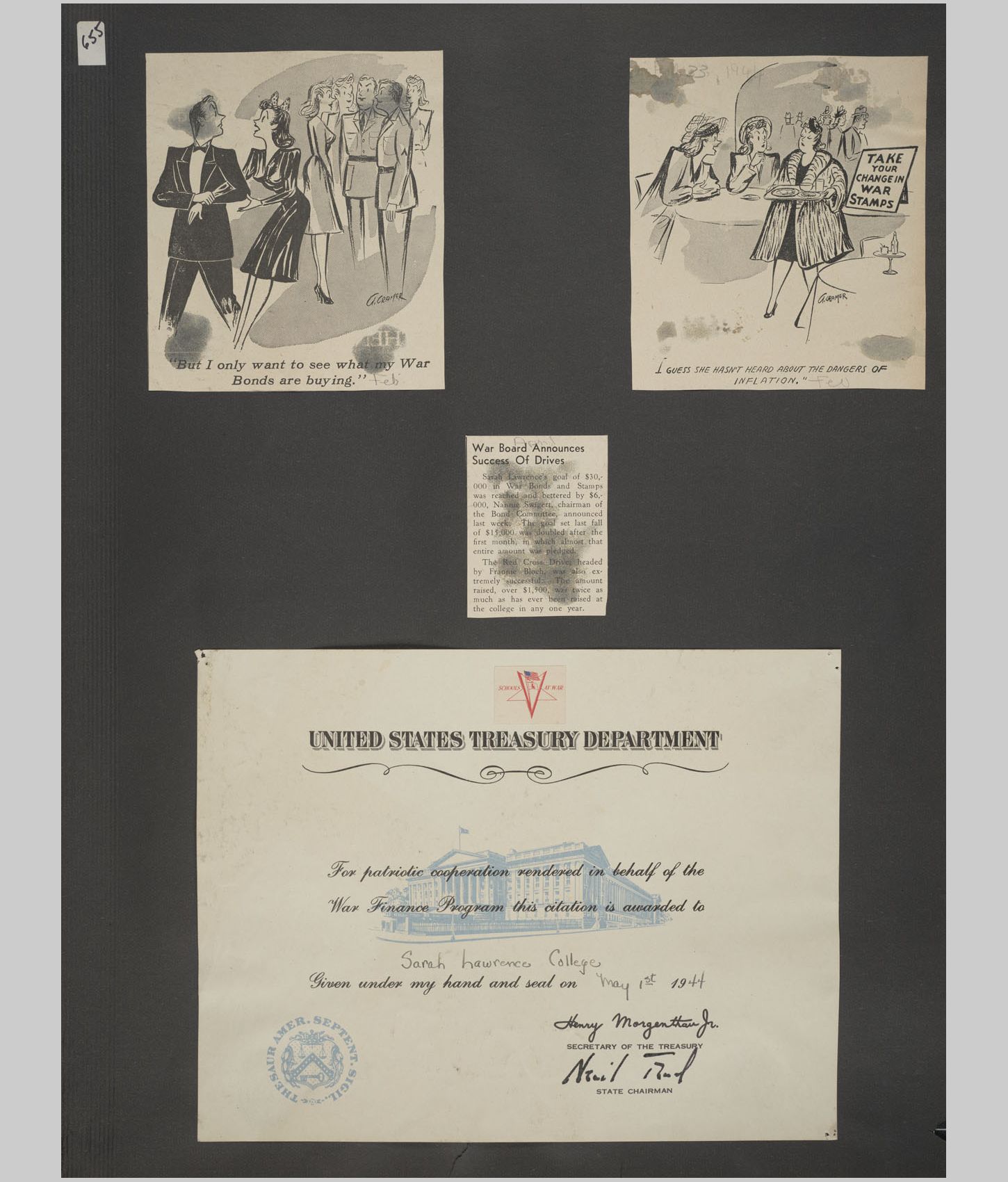 A large image of a page in the scrapbook