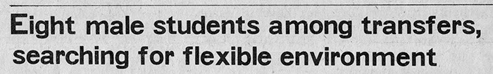  Headline from the student newspaper The Emanon, February 19, 1969.