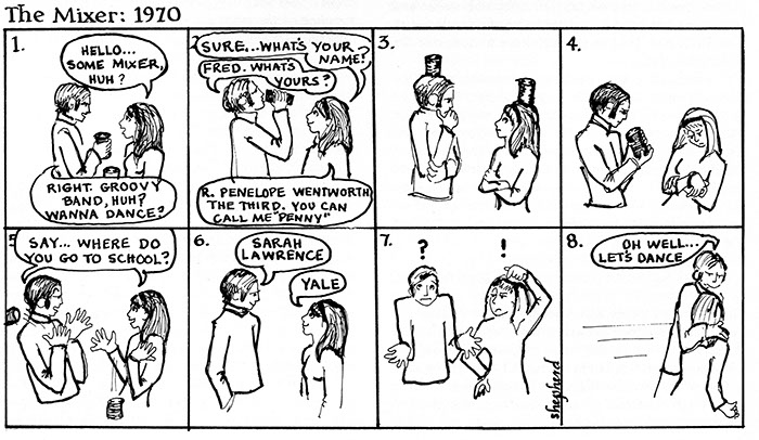  Alumnae/i Magazine, Spring 1969. Cartoon by Margaret Shepherd ‘69.