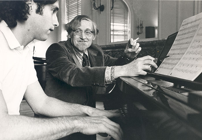  Unidentified Student with Edmund Haines, Music Faculty, 1948-1974. Photographer Unknown.