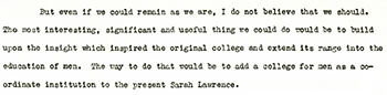 Harold Taylor Report to the Trustee-Faculty Committee on Planning and Finance. September 24, 1956. (Student Life Subject Files)