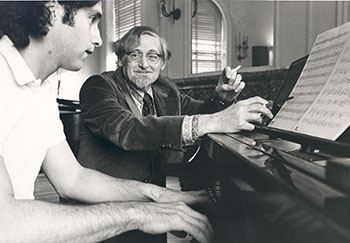 Unidentified Student with Edmund Haines, Music Faculty, 1948-1974. Photographer Unknown.