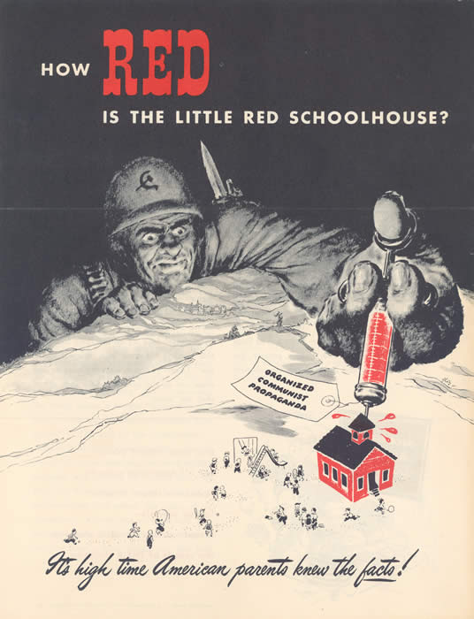  During the McCarthy era, Sarah Lawrence College was often referred  to as the Little Red Schoolhouse by the American Legion and other anti-  communist organizations. Undated. (Harold Taylor Papers)