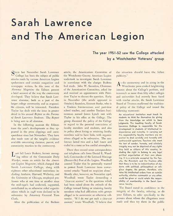  Alumnae/i Magazine, Fall 1951.