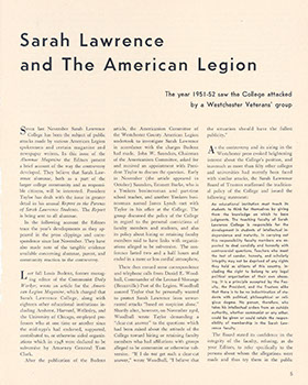 Alumnae/i Magazine, Fall 1951.