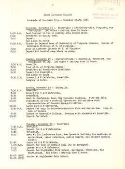 1951 Itinerary.