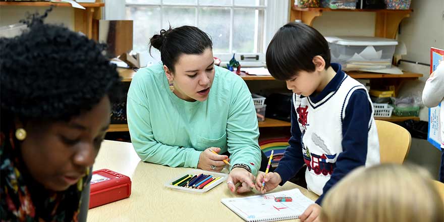 Student teacher at the Early Childhood Center