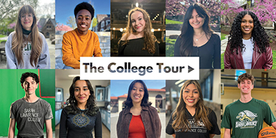 Collage of student hosts of The College Tour 