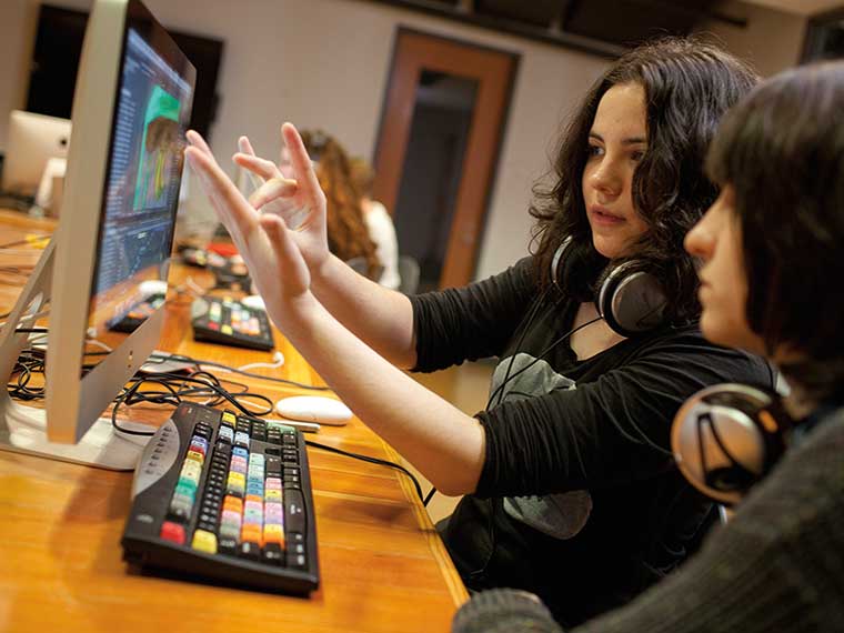 Students using computer lab