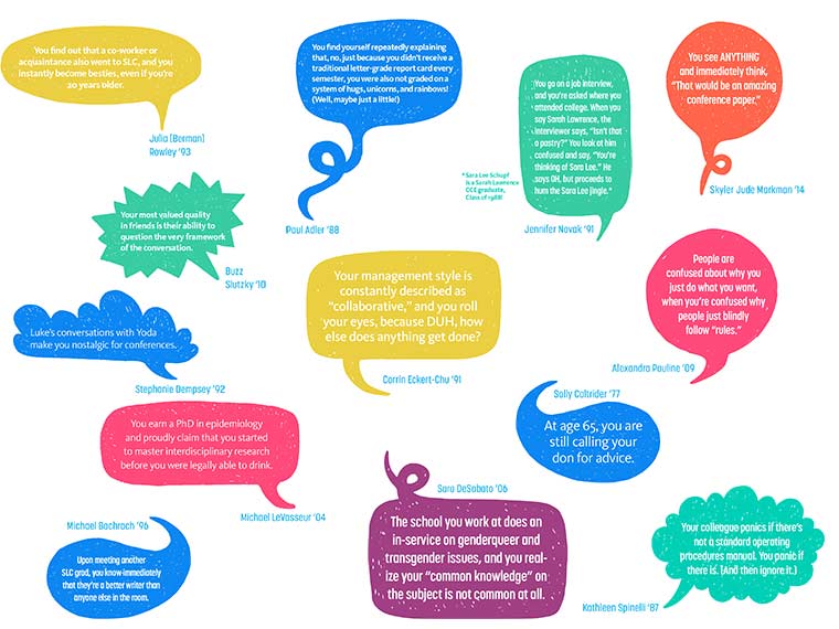 Illustration of speech bubbles containing social media posts