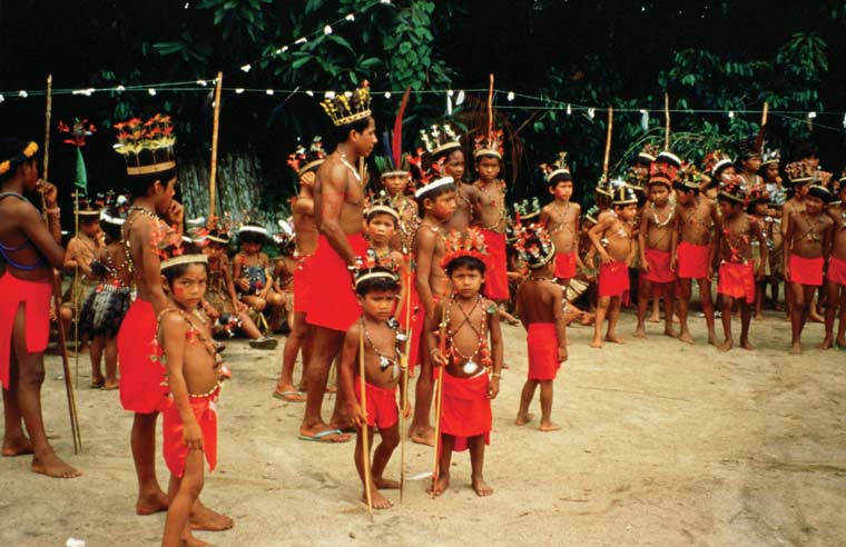  Oiapoque children participate in a Turé Festival