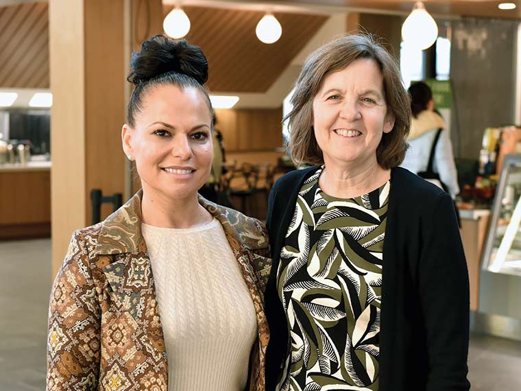 Sanaa Hamri '96 and President Cristle Collins Judd