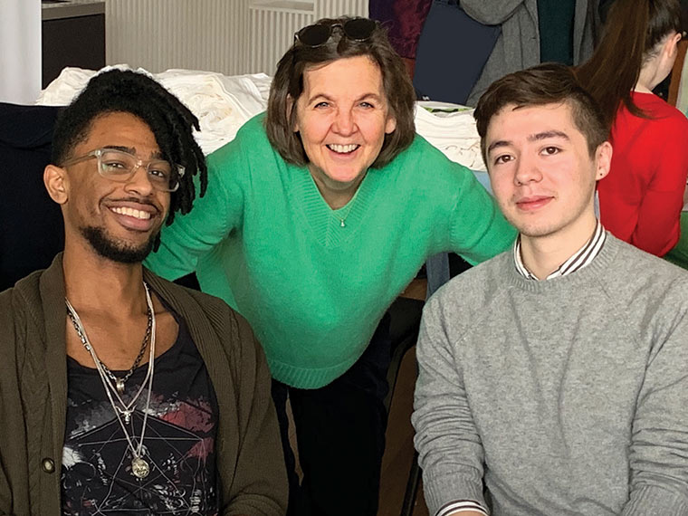 President Judd shared a special moment with Jordan Foster ’20 (left) and Evan Suzuki ’20 (right), senior class co-presidents, during the Senior Class Gift Philanthropy Brunch. Photo credit: Gary Carskaddan