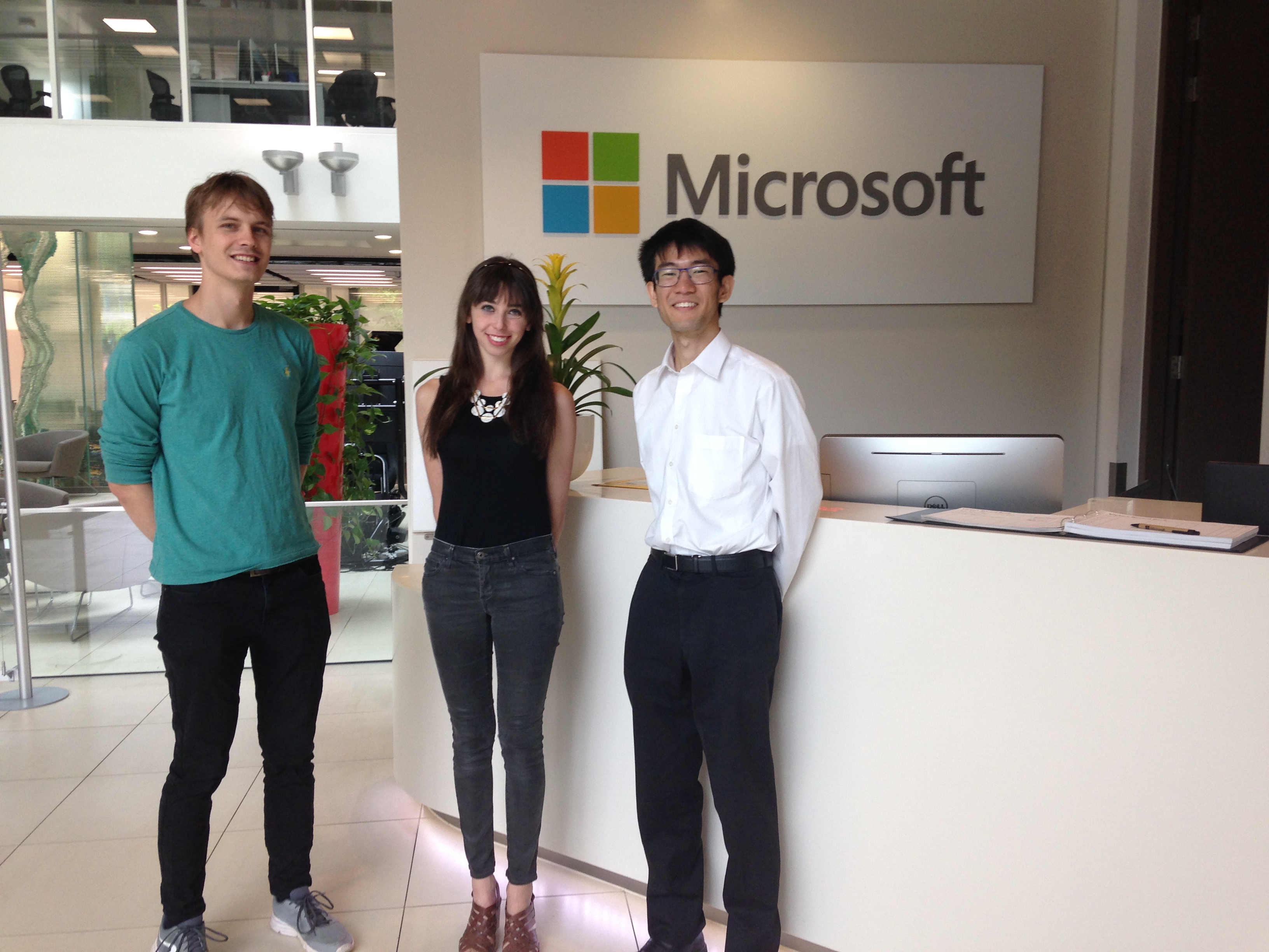 Michaela and two others at Microsoft