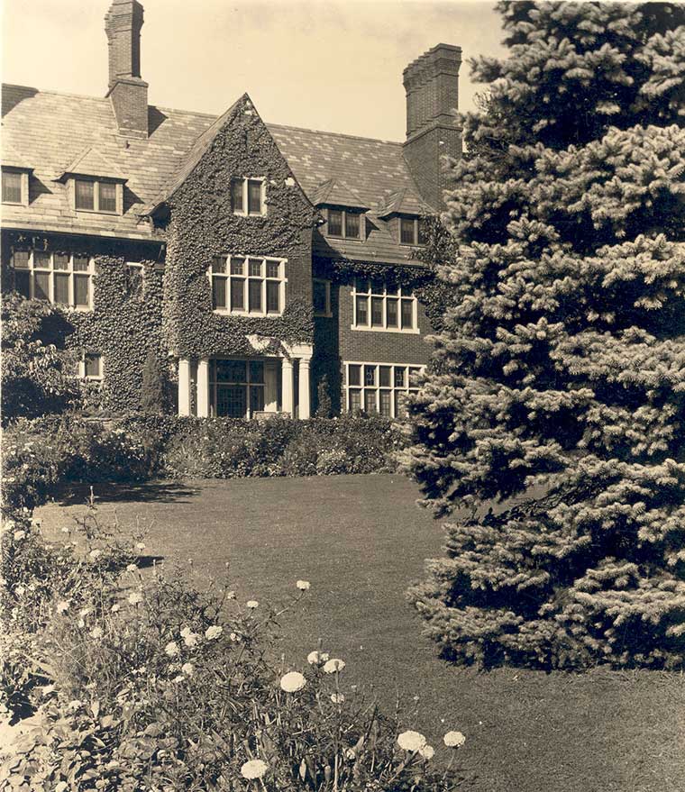 Archival image of Westlands administration building