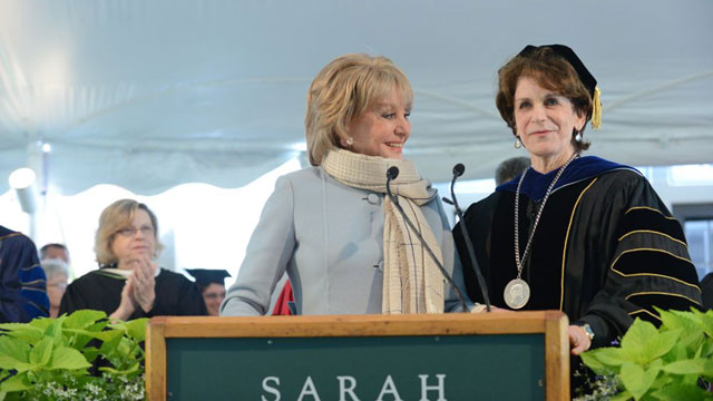 Barbara Walters and Karen Lawrence