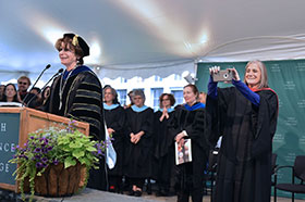 President Karen Lawrence and Amy Goodman