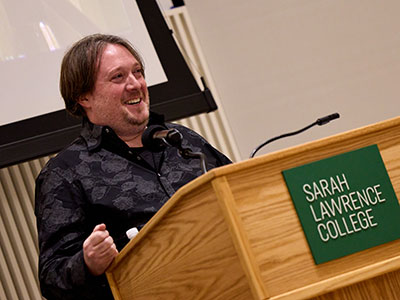 Dave Porter speaking at a podium