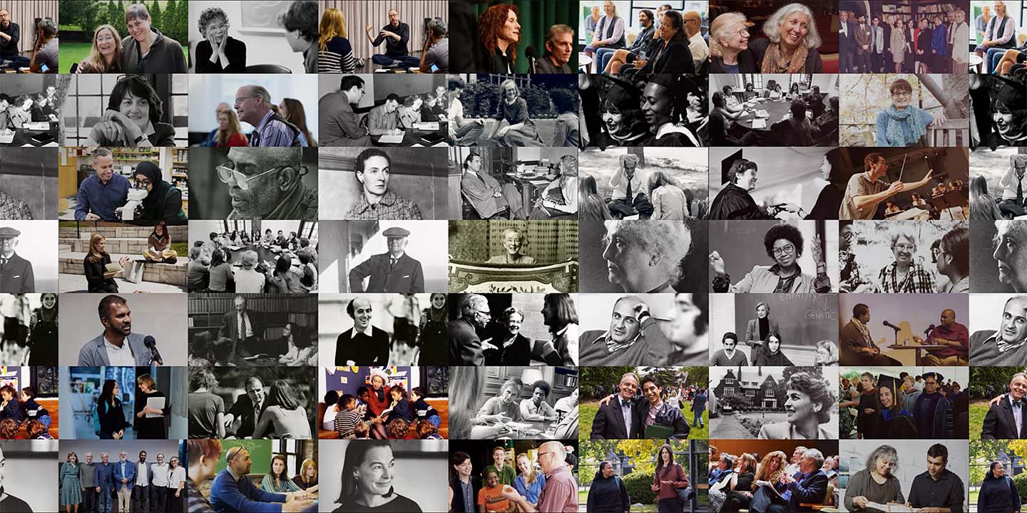 Collage of portraits and scenes from the college’s 100 year history