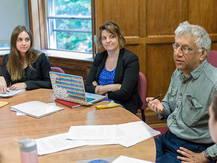 MFA writing students and faculty member in seminar