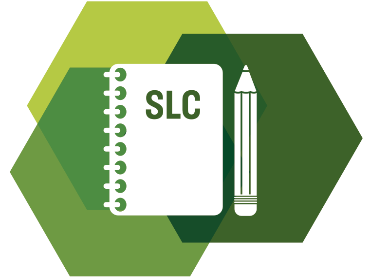 Icon showing a notebook and pencil