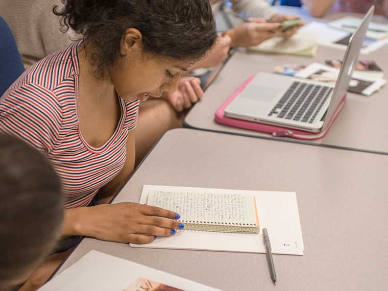 Pre-college students in classroom