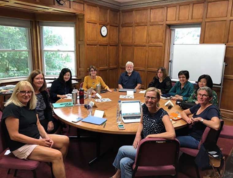 Writing institute students in seminar