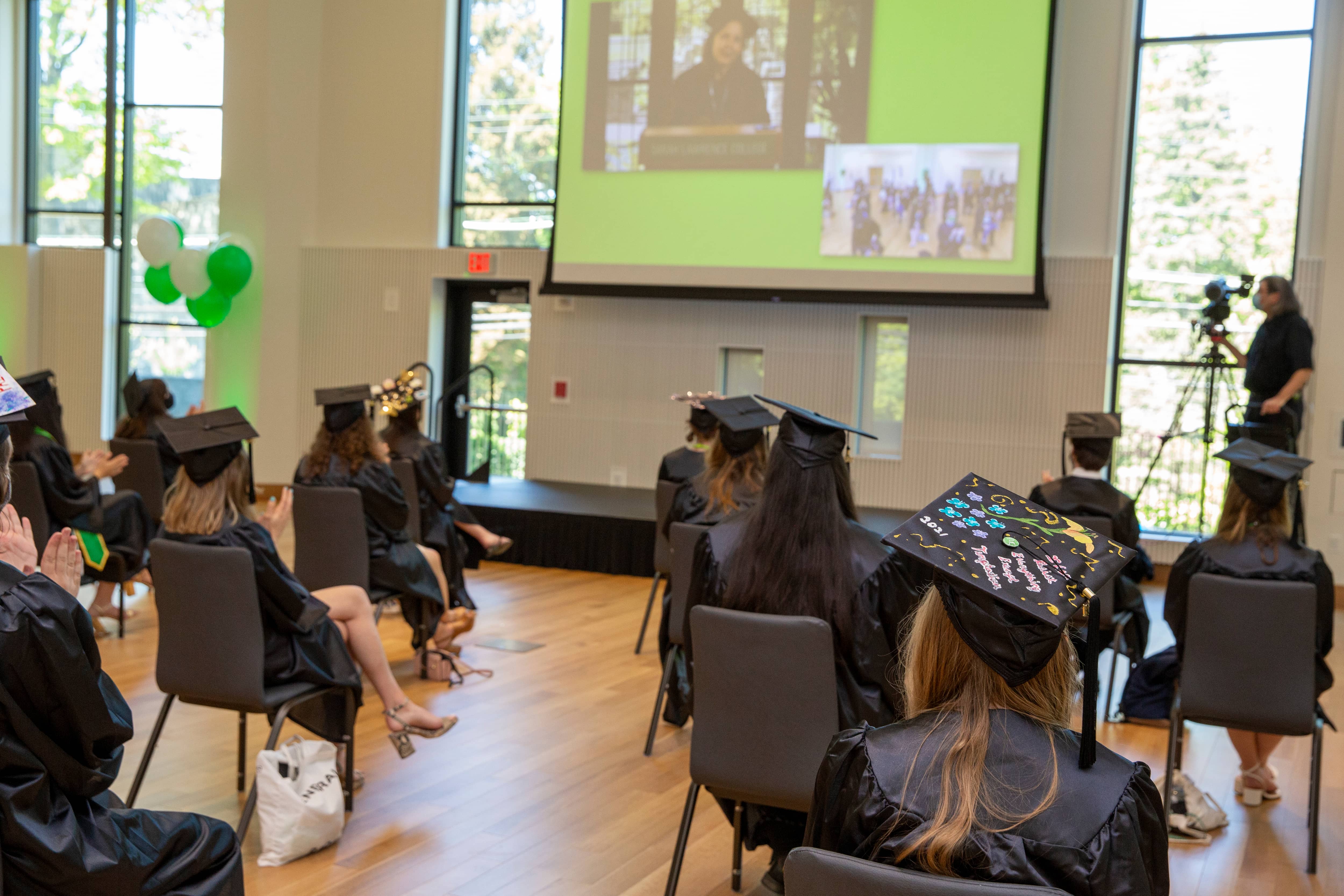 Students participated in the undergraduate commencement ceremony from campus and from around the world