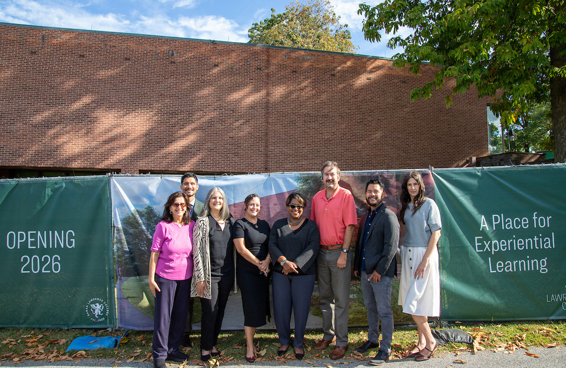 The Career Services, Community Partnerships, Global Education, and SLC EmbeddED staff outside the PAC