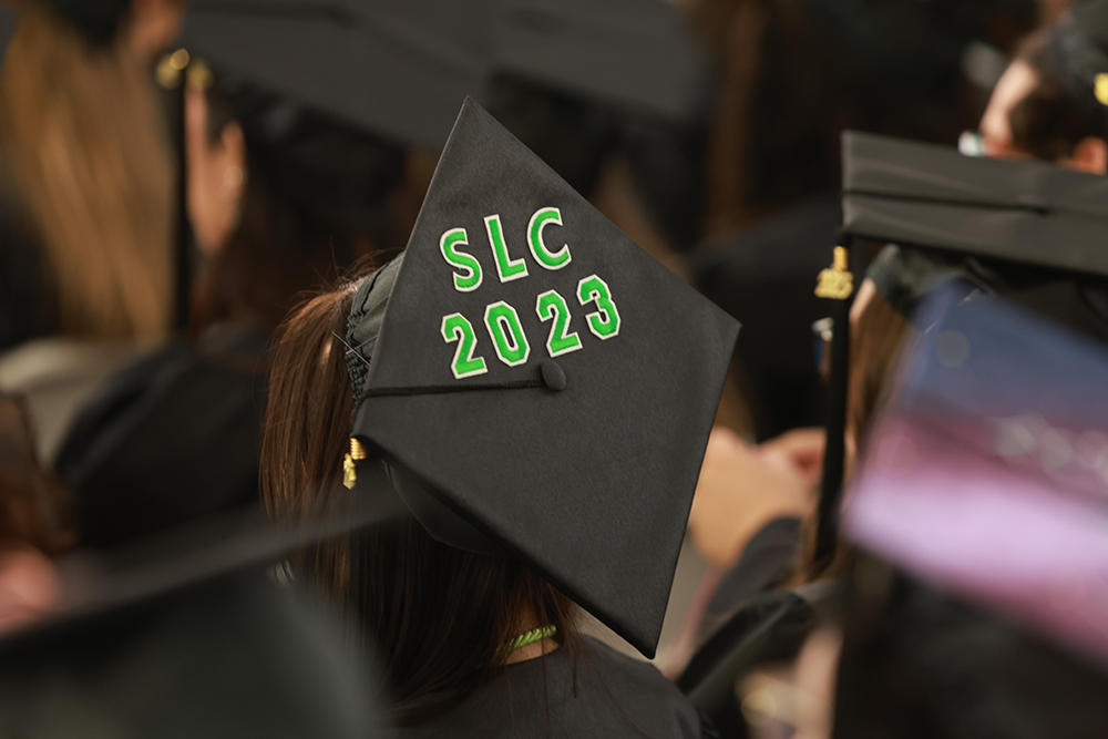 Graduation cap that says SLC 2023