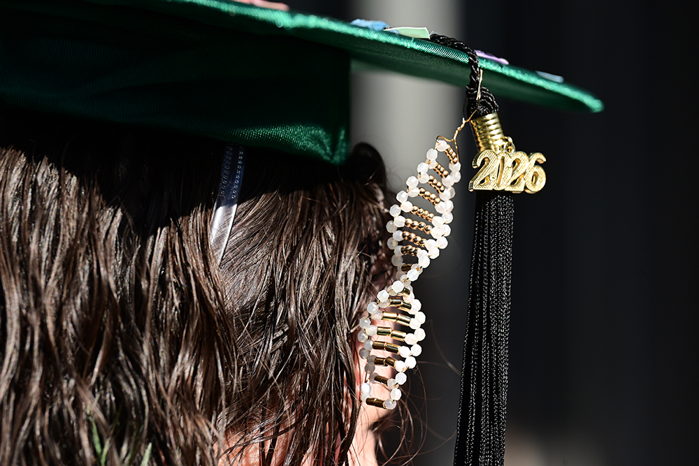 close up of graduate with 2026 tassel